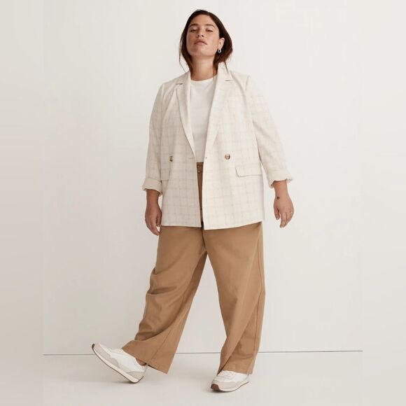 NWT Madewell The Plus Caldwell Double-Breasted Blazer in Ghent Plaid - Picture 5 of 10